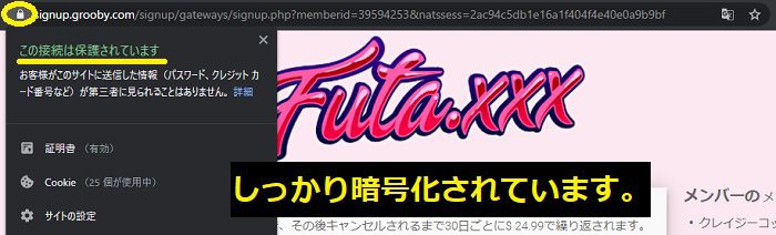 futa.xxxの決済画面はしっかりSSL化されている