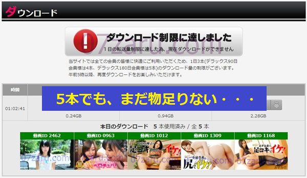 HEYZOのスーパーデラックス会員になると5本までDLできるが、まだ物足りない