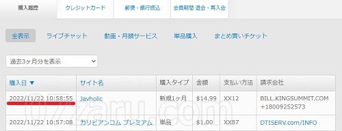 D2PASSのJavholic購入履歴