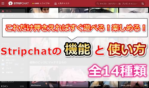 Stripchatの機能と使い方(楽しみ方)