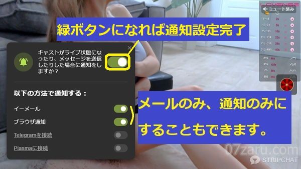 stripchatのログイン通知機能の使い方3