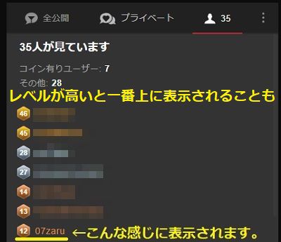 stripchatのレベル表示