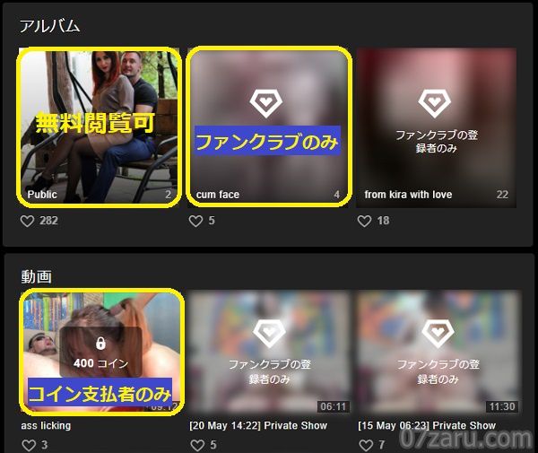 stripchatのプライベートアルバム・動画閲覧方法2