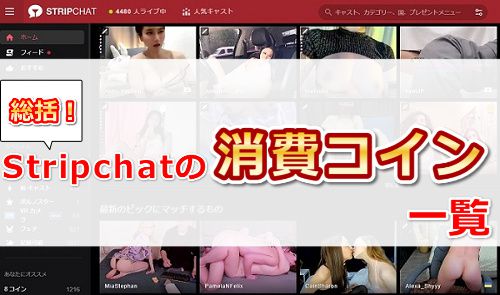 stripchatの消費コインまとめ